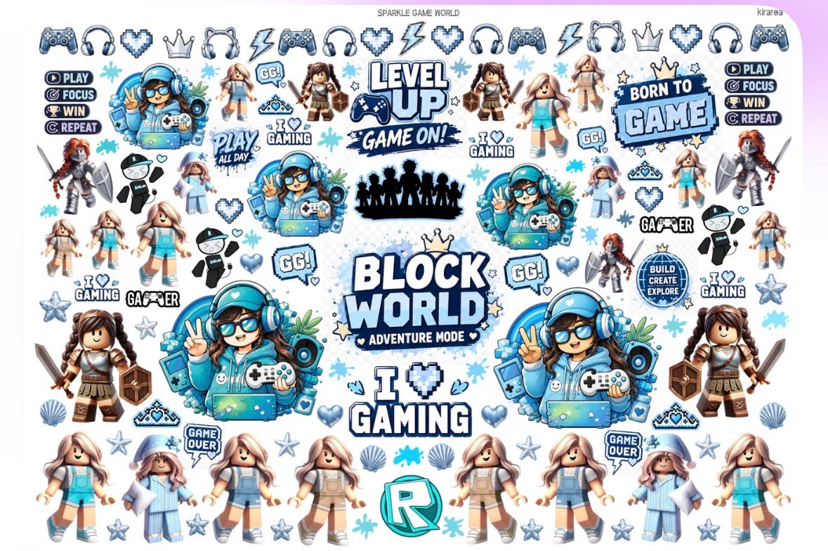 Block holic ／ Sparkle game world｜ゲーム好きキッズのための転写紙