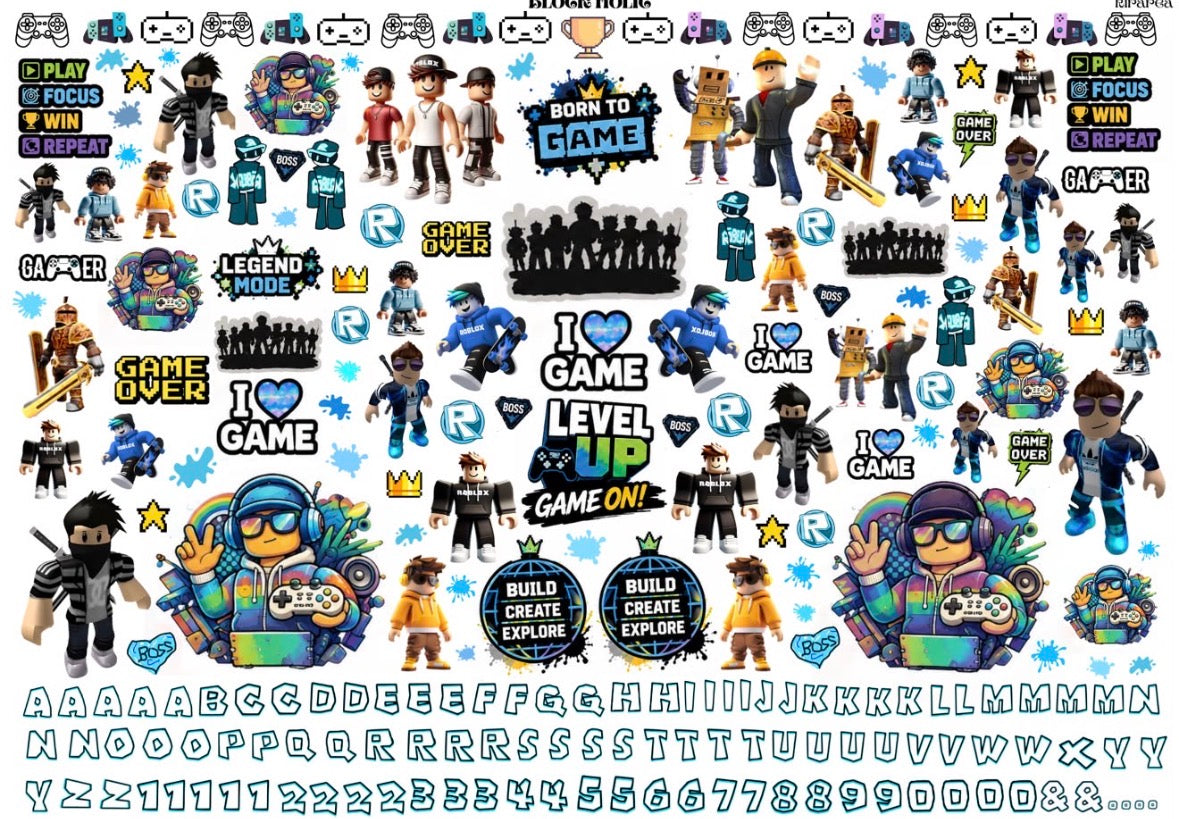 Block holic ／ Sparkle game world｜ゲーム好きキッズのための転写紙