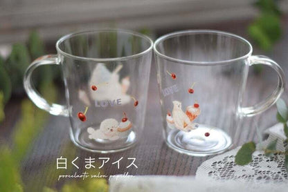 ポーセラーツ 耐熱グラス 取っ手付き 250ml 6