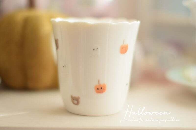 ポーセラーツ 白磁 フリルマグカップ 200ml 5個セット 4