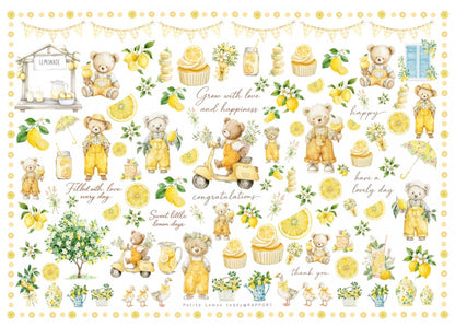 Petite Lemon Teddy｜レモン畑のくまちゃん転写紙