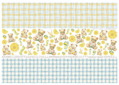 Petite Lemon Teddy｜レモン畑のくまちゃん転写紙